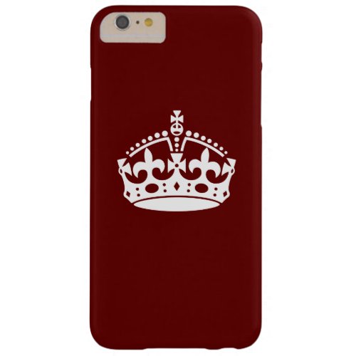 Keep Calm Crown Icon on Burgundy Red Barely There iPhone 6 Plus Case