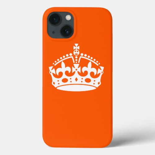 KEEP CALM CROWN Icon on Orange Customize This iPhone 13 Case