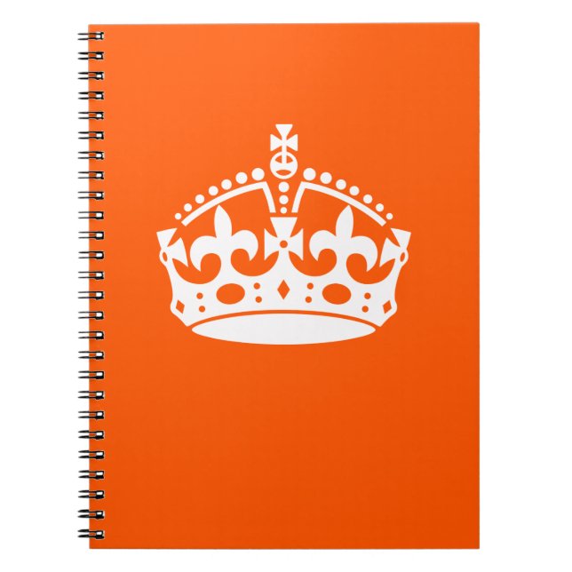 KEEP CALM CROWN Icon on Orange Customize This Notebook (Front)