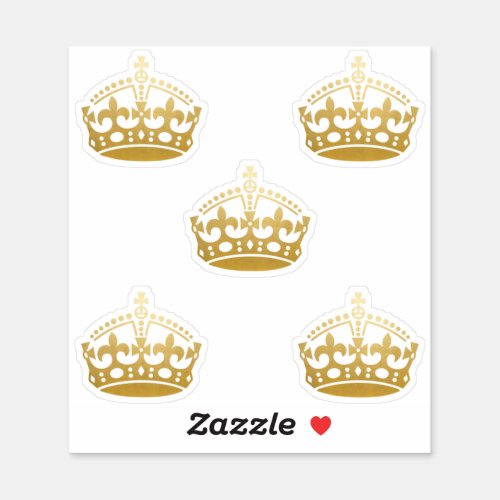 Keep Calm Crown in Faux Gold Sticker