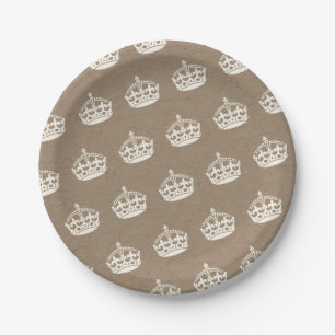 Keep Calm Crown Kraft Party Chic Paper Plates