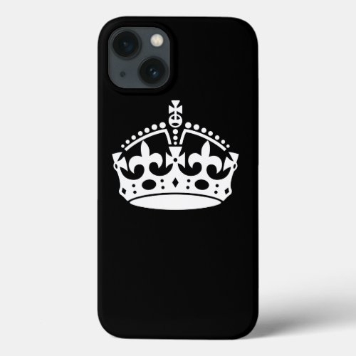 KEEP CALM CROWN on Black Customize This iPhone 13 Case