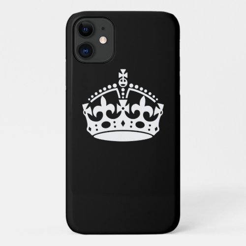 KEEP CALM CROWN on Black Customize This iPhone 11 Case