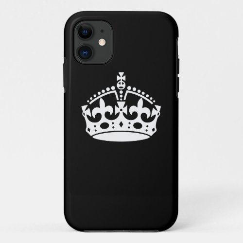 KEEP CALM CROWN on Black Customize This iPhone 11 Case