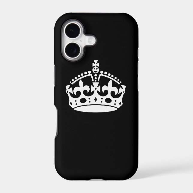 KEEP CALM CROWN on Black Customize This! Iphone Case (Back)