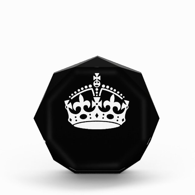 KEEP CALM CROWN on Black Decor Award (Front)