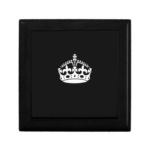 KEEP CALM CROWN on Black Decor Gift Box