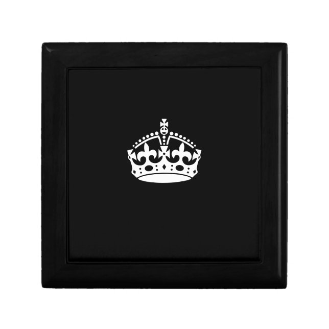KEEP CALM CROWN on Black Decor Gift Box (Front)