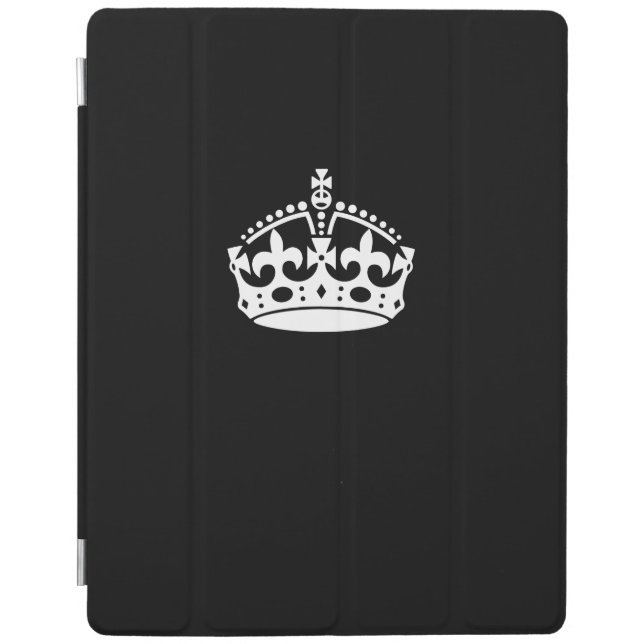 Keep Calm Crown on Black iPad Smart Cover (Front)