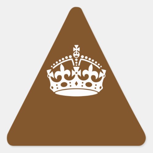 Keep Calm Crown on Brown Decor Triangle Sticker