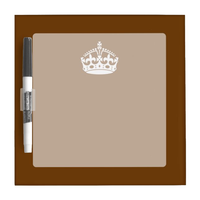 Keep Calm Crown on Brown Dry-Erase Board (Front)