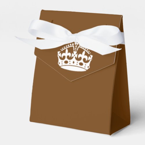 Keep Calm Crown on Brown Favor Boxes