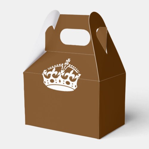 Keep Calm Crown on Brown Favor Boxes