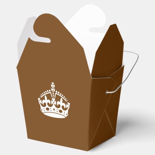 Keep Calm Crown on Brown Favor Boxes