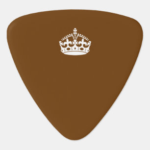 Keep Calm Crown on Brown Guitar Pick