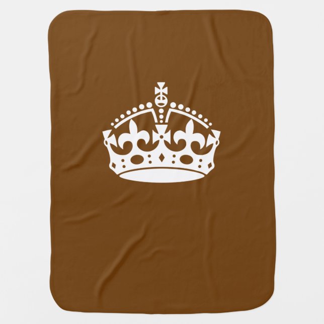 Keep Calm Crown on Brown Stroller Blanket (Front)