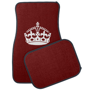 Keep Calm Crown on Burgundy Red Decor Car Mat
