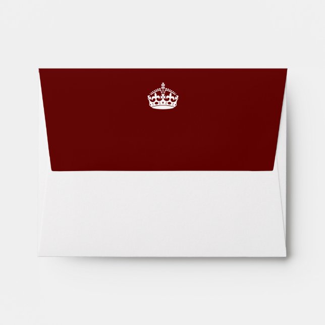 Keep Calm Crown on Burgundy Red Decor Envelope (Back (Top Flap))
