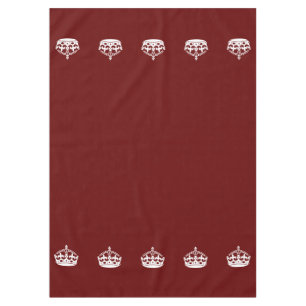 Keep Calm Crown on Burgundy Red Decor Tablecloth
