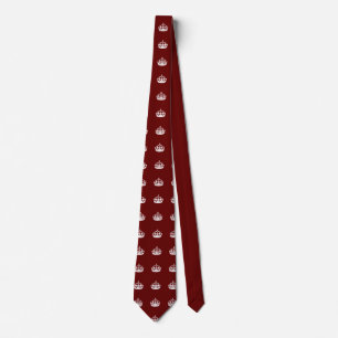 Keep Calm Crown on Burgundy Red Neck Tie