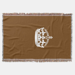 Keep Calm Crown on Chocolate Brown Throw Blanket