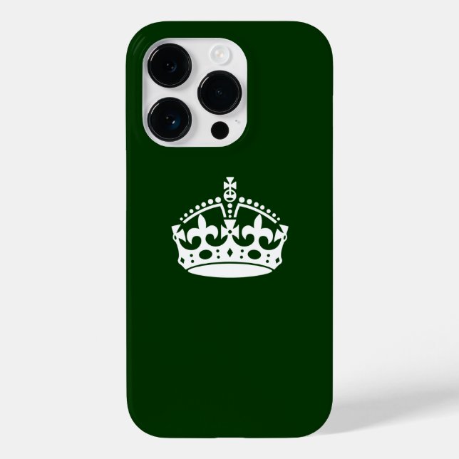 Keep Calm Crown on Forest Green Case-Mate iPhone Case (Back)