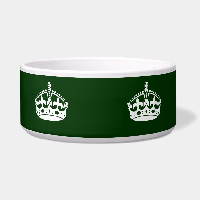 KEEP CALM CROWN on Forest Green Customize This Bowl (Front)
