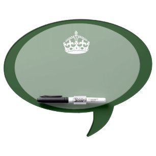 Keep Calm Crown on Forest Green Decor Dry-Erase Board
