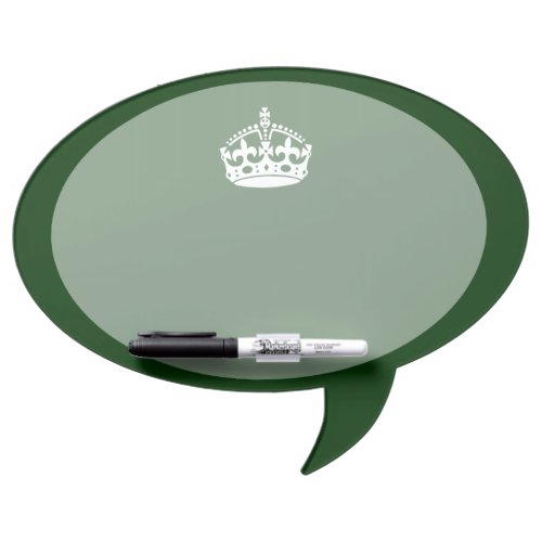 Keep Calm Crown on Forest Green Decor Dry_Erase Board