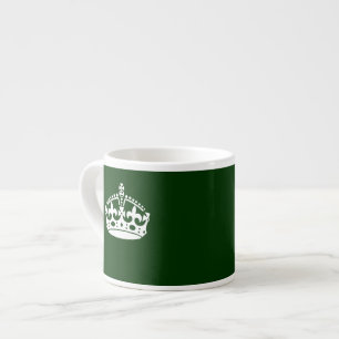 Keep Calm Crown on Forest Green Decor Espresso Cup