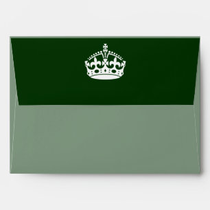 KEEP CALM CROWN on Green Customize This Envelope