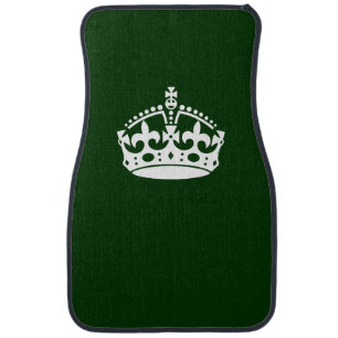 Keep Calm Crown on Green Decor Car Mat