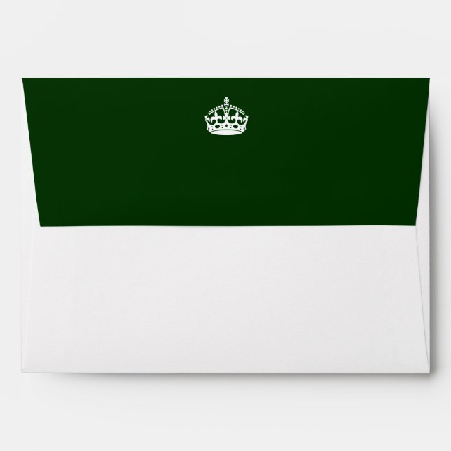 Keep Calm Crown on Green Decor Envelope (Back (Top Flap))