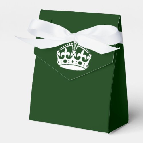 Keep Calm Crown on Green Decor Favor Boxes