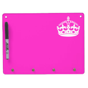 KEEP CALM CROWN on Hot Pink Customize This! Dry Erase Board With Keychain Holder