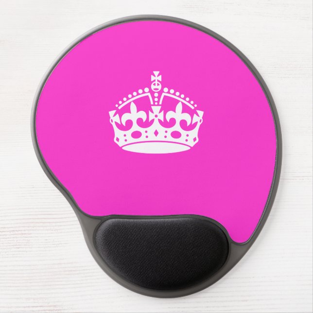 KEEP CALM CROWN on Hot Pink Customize This! Gel Mouse Pad (Front)