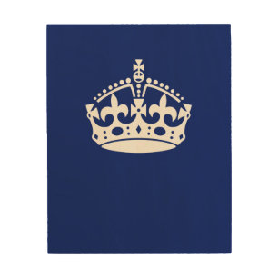 Keep Calm Crown on Navy Blue Decor