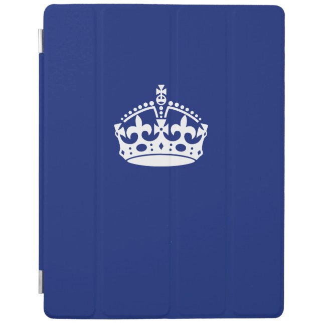Keep Calm Crown on Navy Blue Decor iPad Smart Cover (Front)