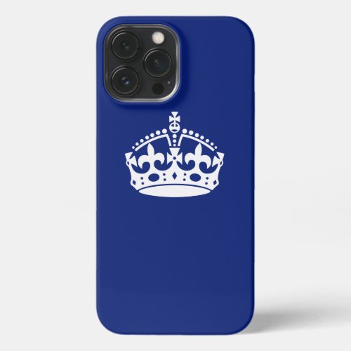 Keep Calm Crown on Navy Blue iPhone 13 Pro Max Case
