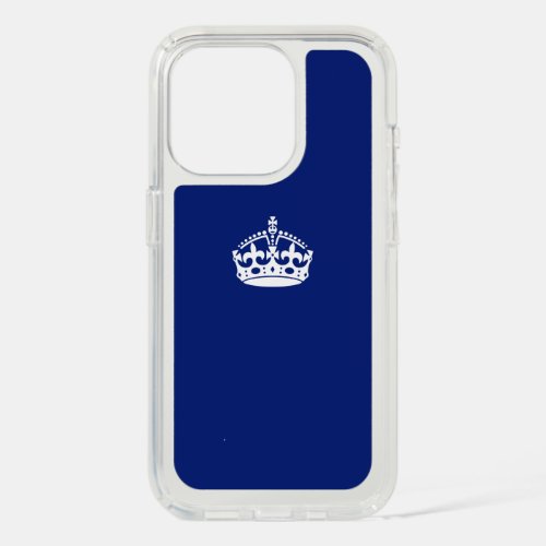 Keep Calm Crown on Navy Blue iPhone 15 Pro Case