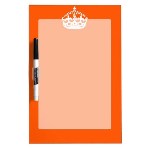 KEEP CALM CROWN on Orange Customize it Dry_Erase Board