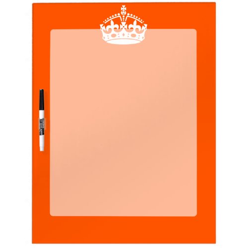 KEEP CALM CROWN on Orange Customize it Dry Erase Board