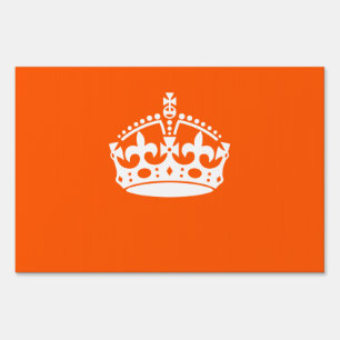 KEEP CALM CROWN on Orange Customize it Sign