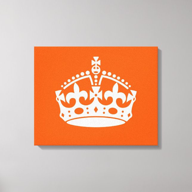 KEEP CALM CROWN on Orange Customize This Canvas Print (Front)