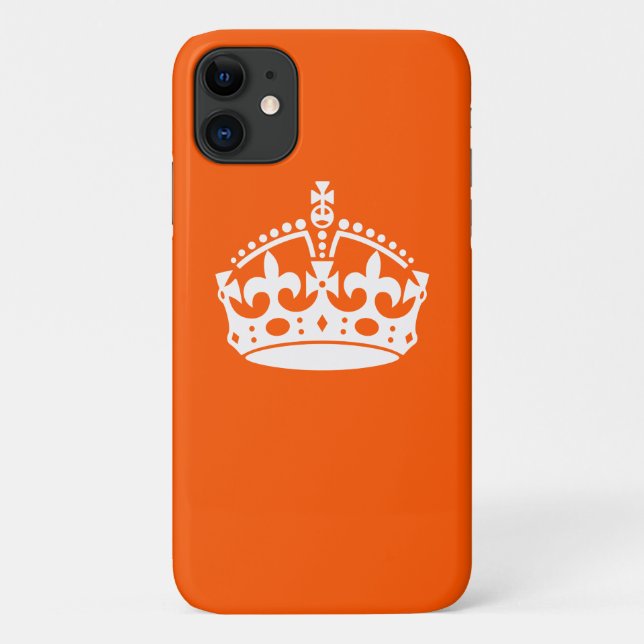 KEEP CALM CROWN on Orange Customize This! Case-Mate iPhone Case (Back)