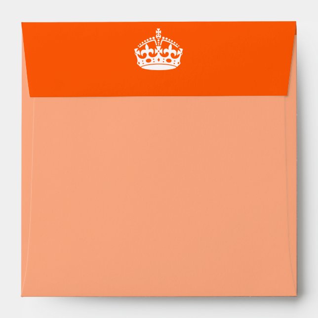 KEEP CALM CROWN on Orange Customize This Envelope (Back (Top Flap))