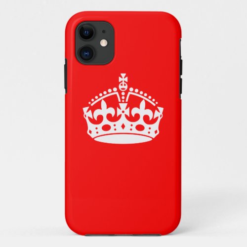 KEEP CALM CROWN on Red Customize This iPhone 11 Case