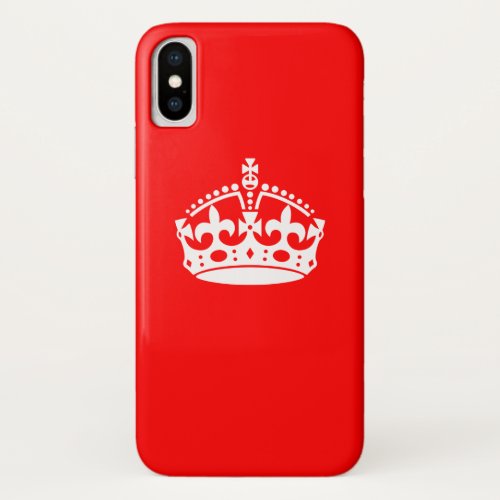 KEEP CALM CROWN on Red Customize This iPhone XS Case