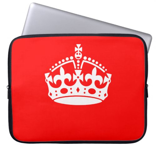 KEEP CALM CROWN on Red Customize This Laptop Sleeve