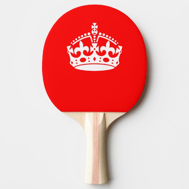 KEEP CALM CROWN on Red Customize This Ping-Pong Paddle (Front)